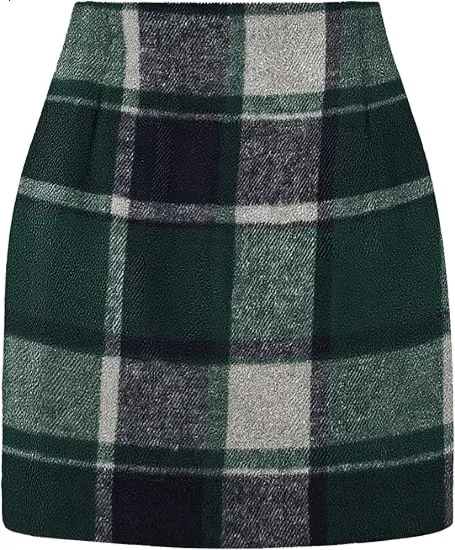 🎁Christmas Gifts🎁Women's High-Waisted Slim-Fit Plaid Mini Skirt