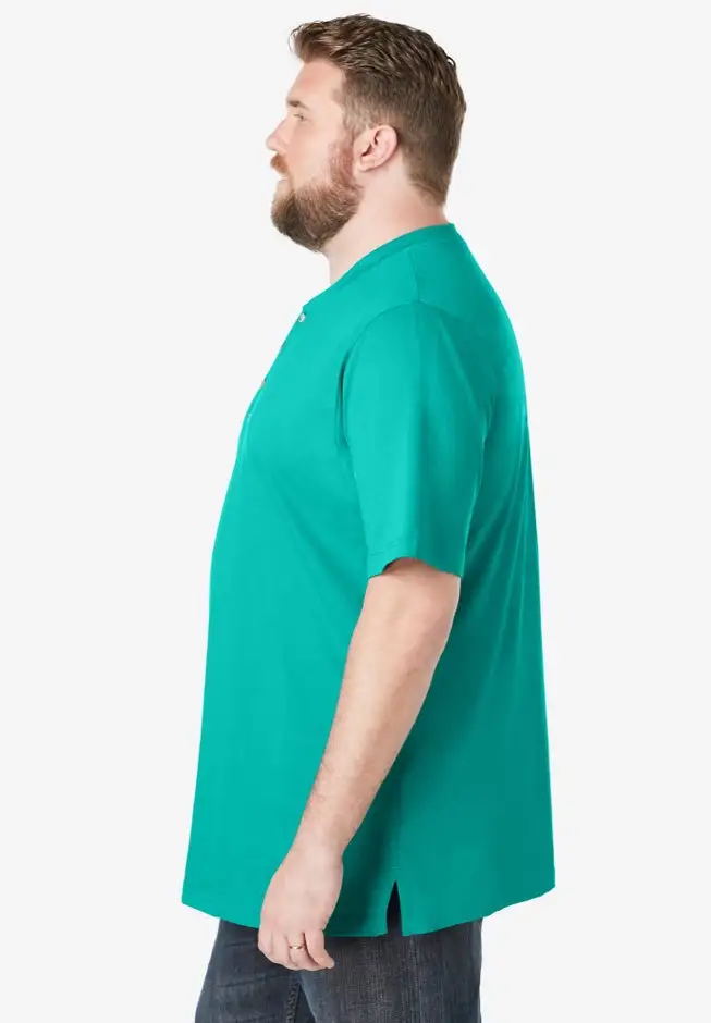 Shrink-Less Lightweight Henley T-Shirt