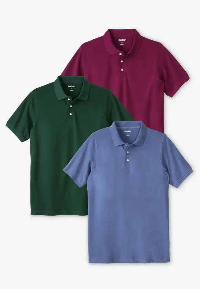 3-Pack Longer-Length Cotton Polos