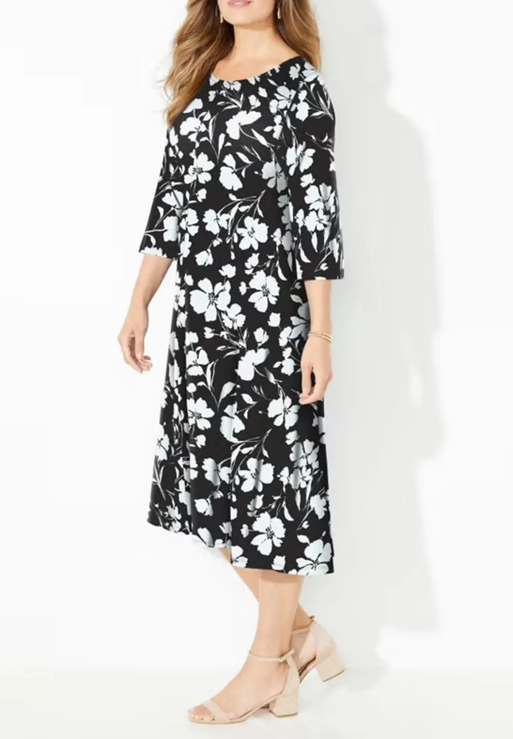 Three Quarter Sleeve Dress