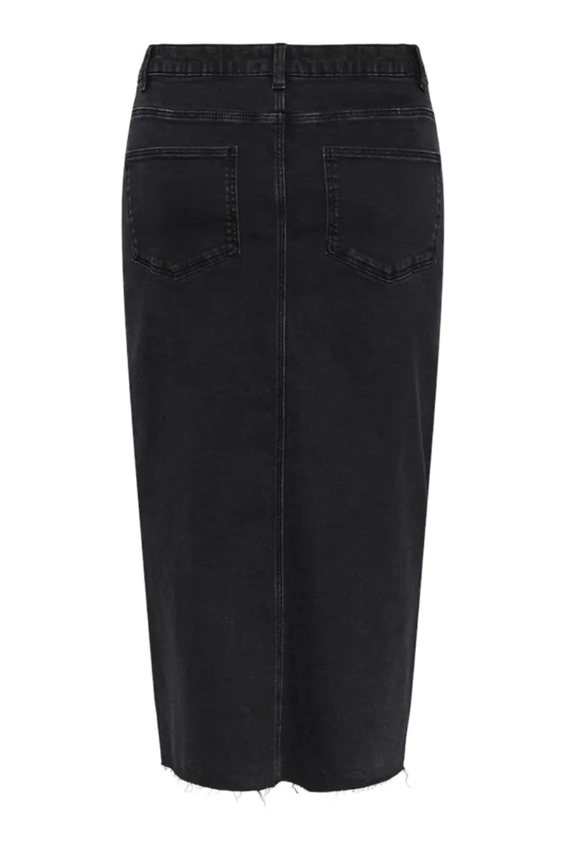 High Waisted Slit Hem Midi Skirts