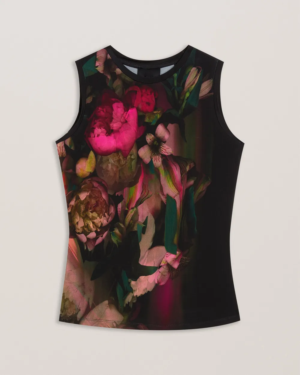 Guiana Skinny Fit Printed Jersey Vest Black