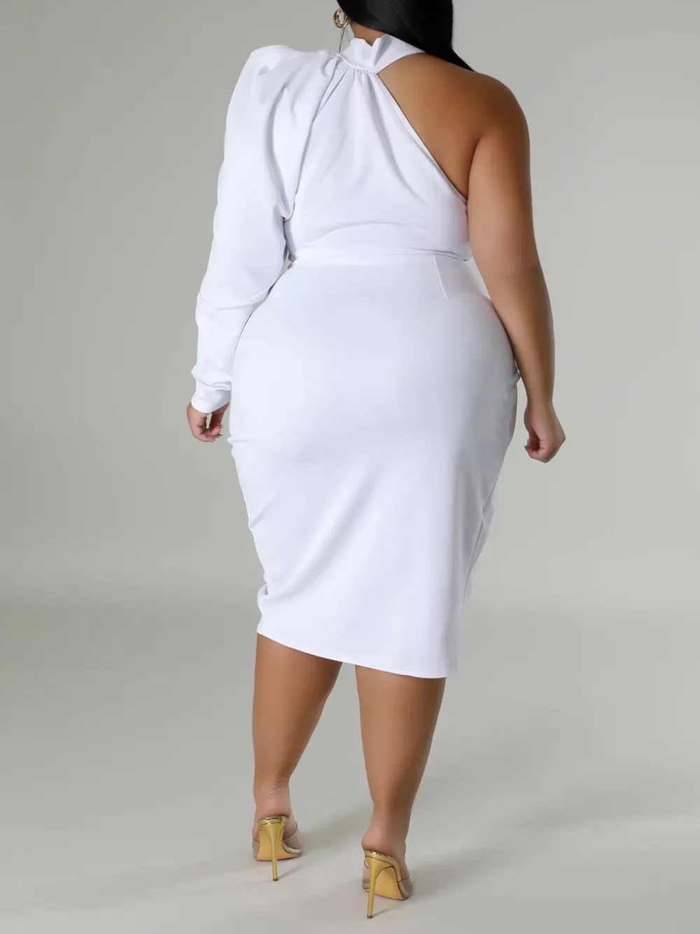 Satin One Shoulders Dress