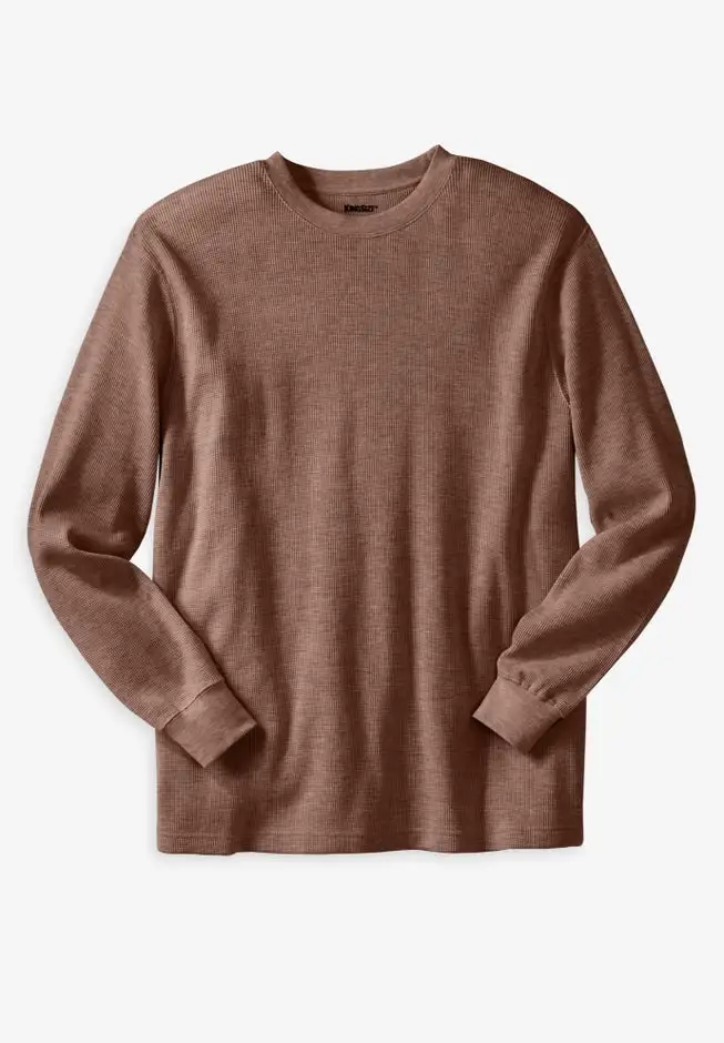 Waffle-knit Thermal Crewneck Tee