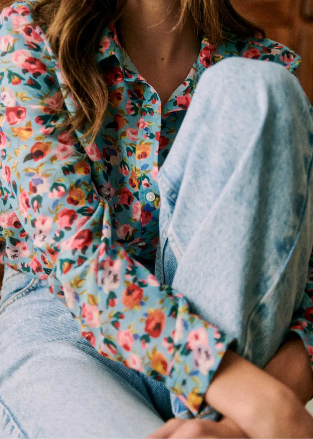 Colorful Floral Long-Sleeved Shirt
