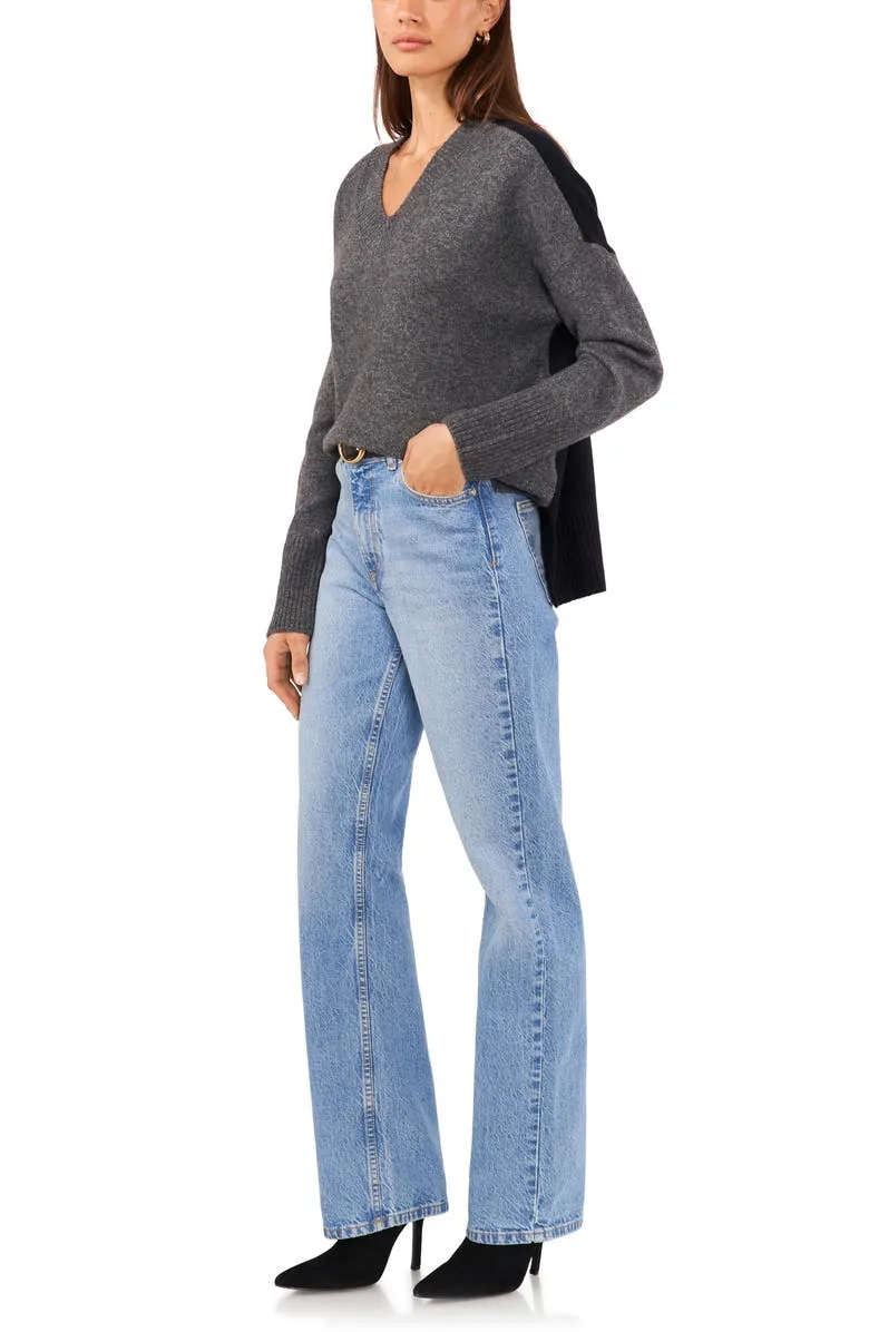 Contrast High-Low Sweater