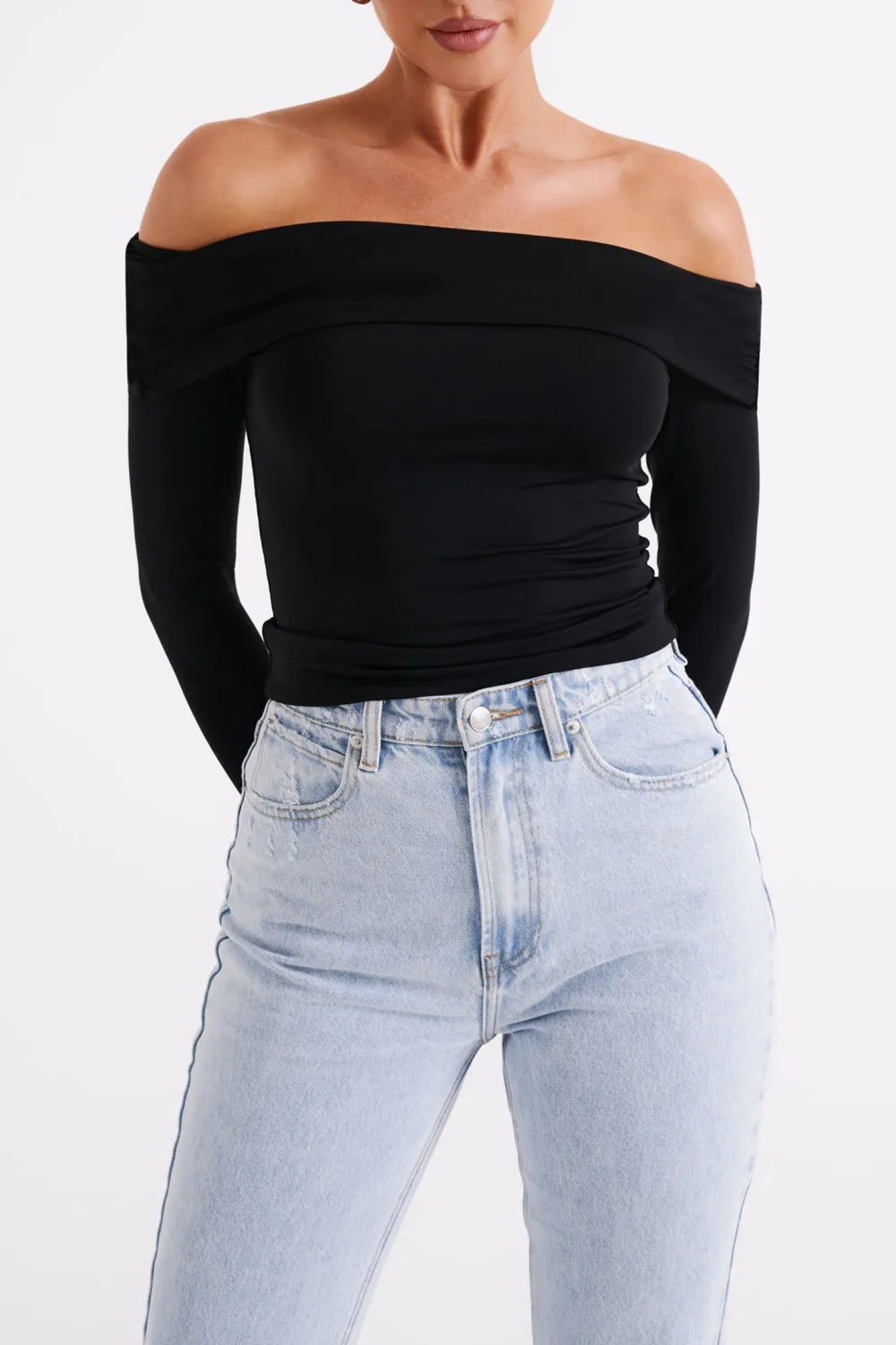 Recycled Nylon Off Shoulder Top