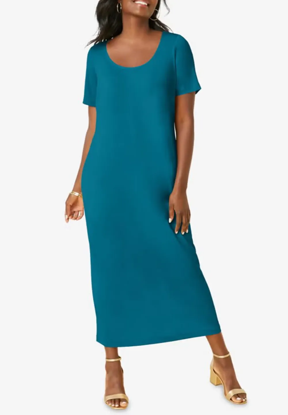Crew Neck Stretch Knit Duster Set