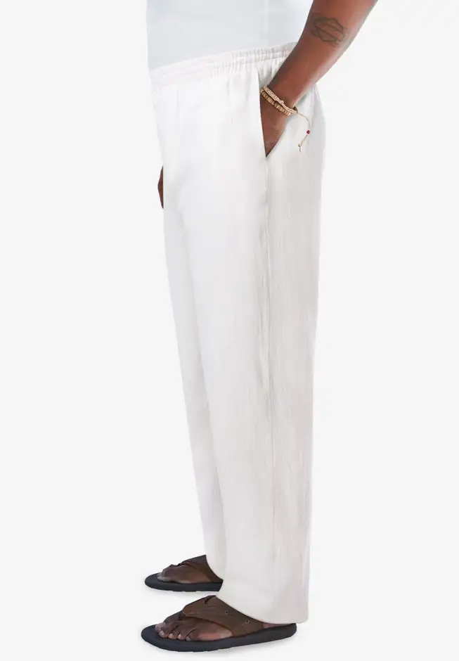 Elastic Waist Gauze Cotton Pants