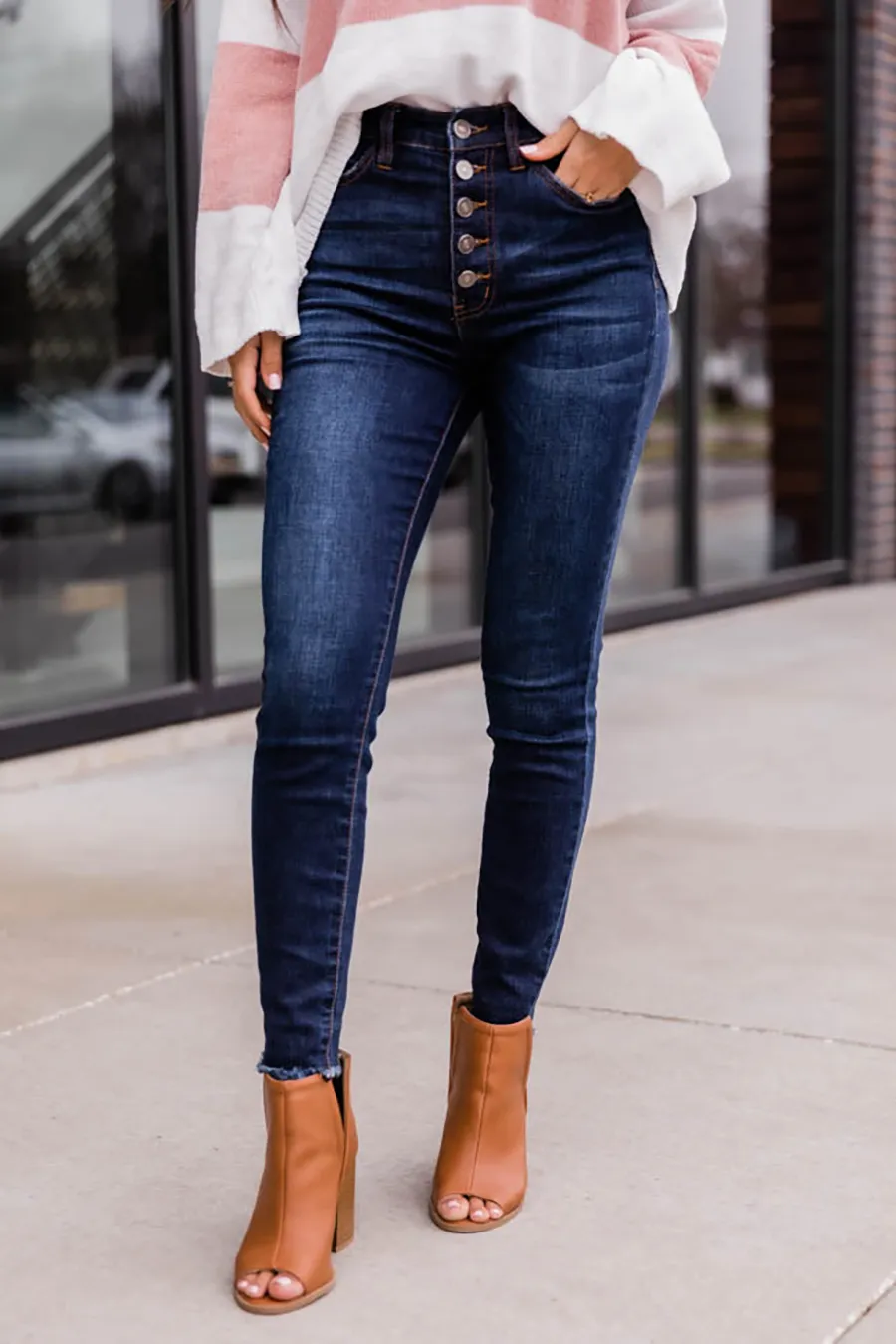 Dark Wash Cotton Jeans