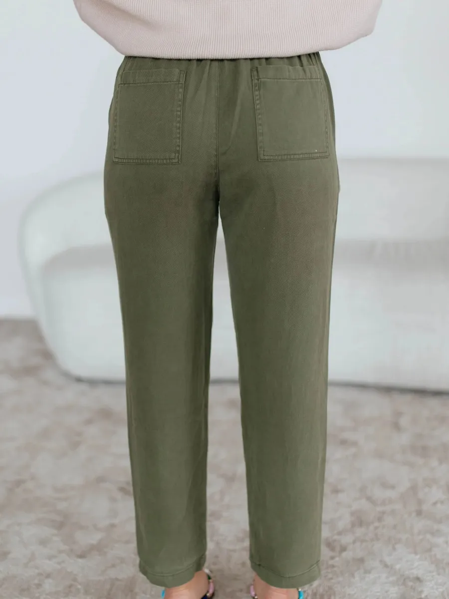 Drawstring High Rise Pants