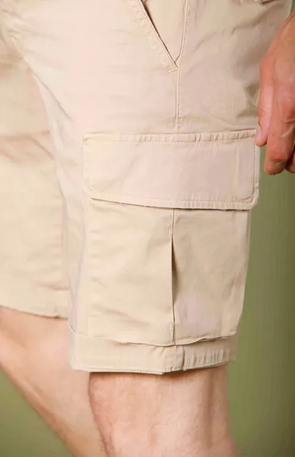 Men'S Slim Fit Cotton Light Khaki Shorts