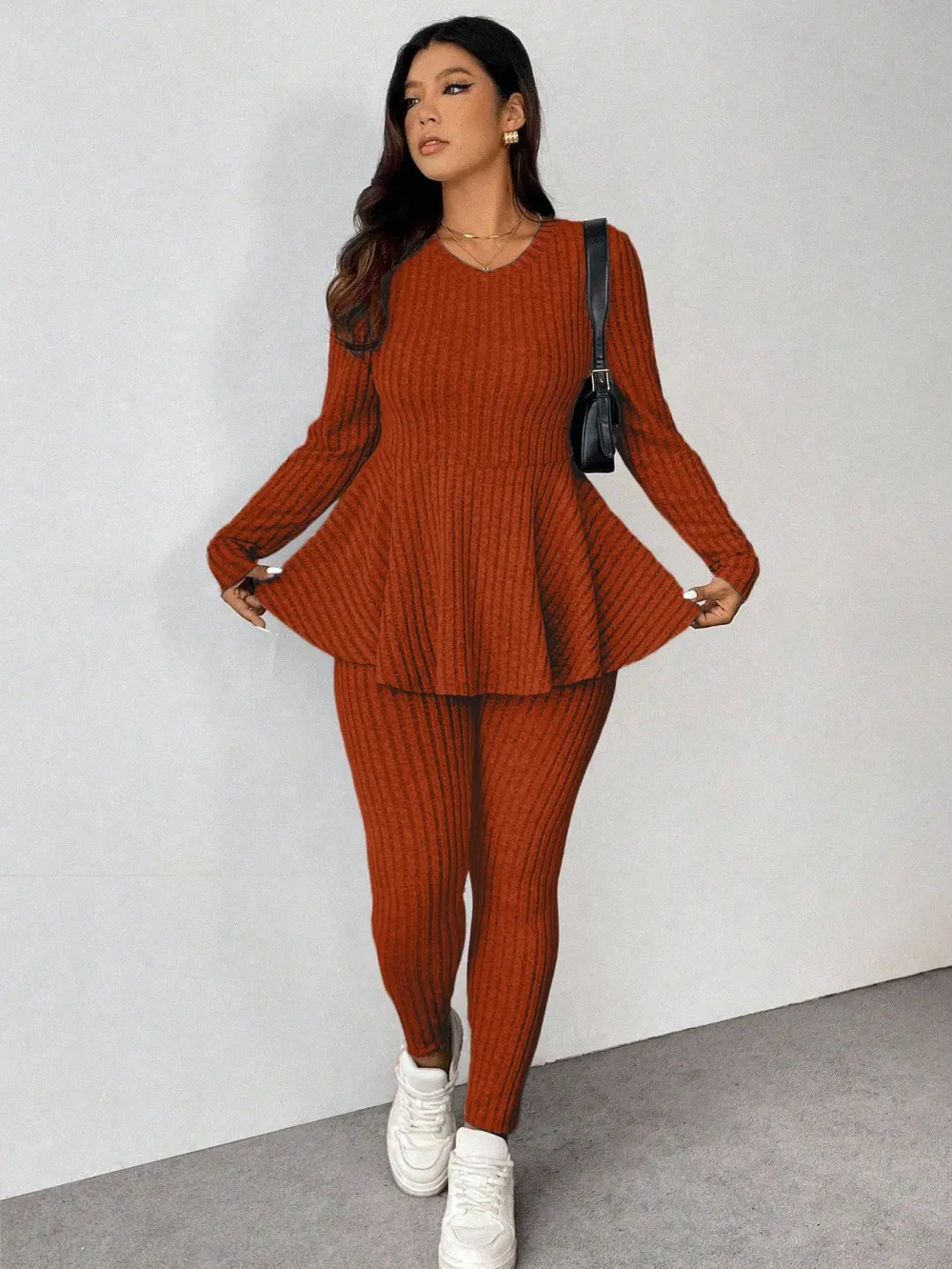 Women's Plus Size Autumn-Winter Knit Co-ords Set