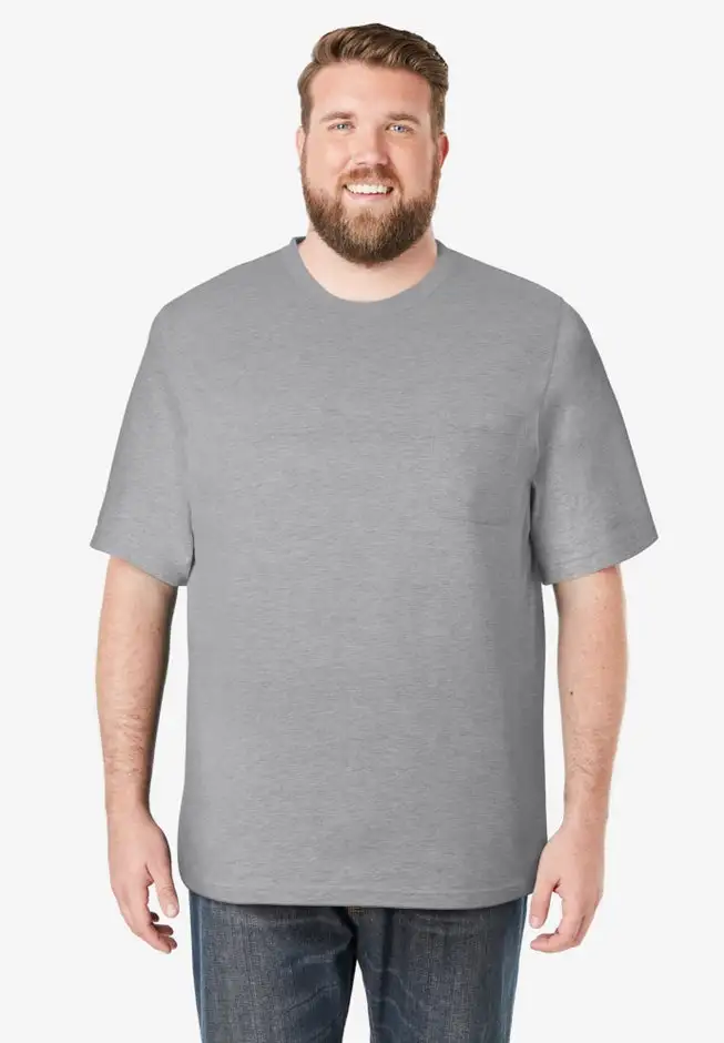 Shrink-Less Lightweight Pocket Crewneck T-Shirt