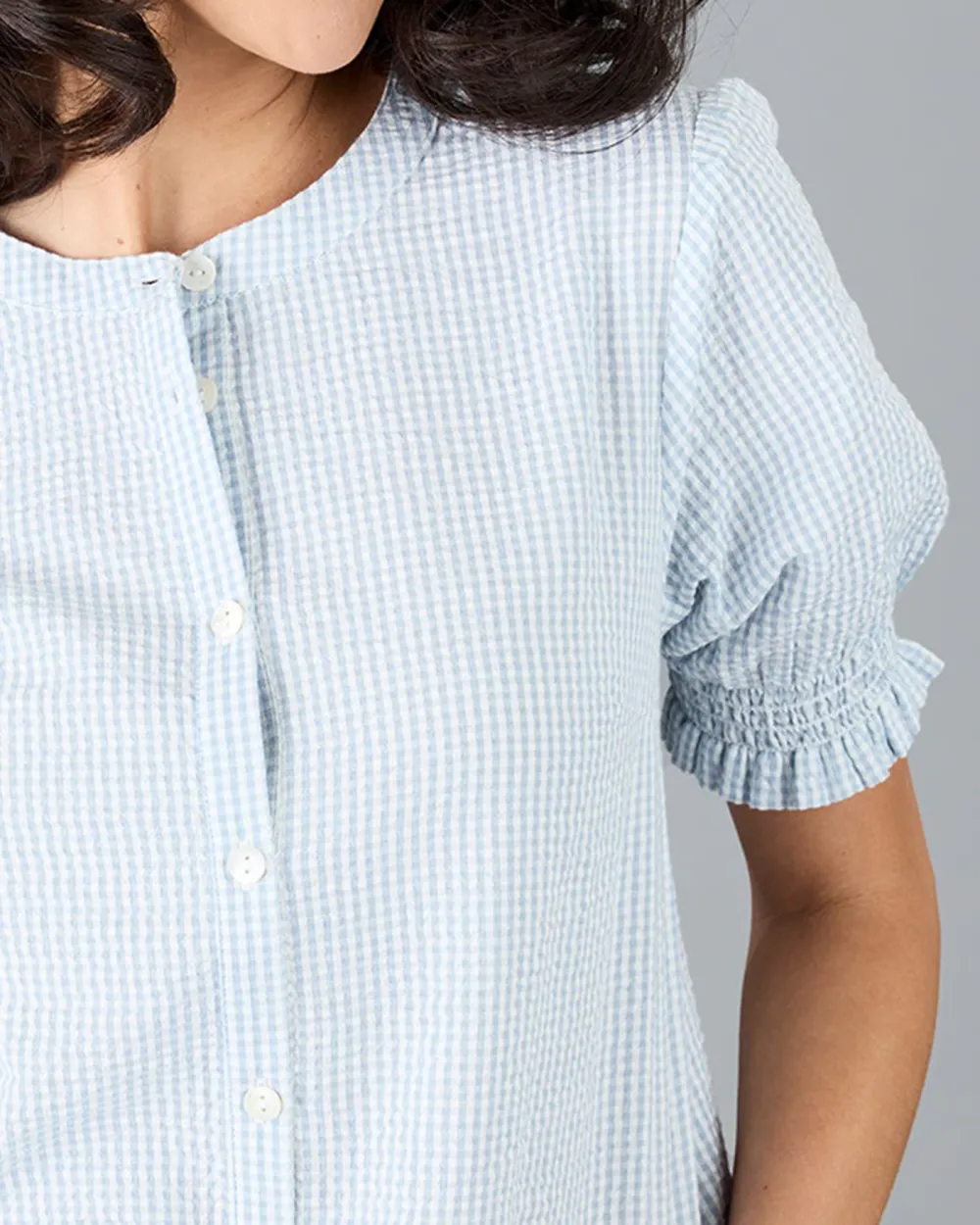 Striped Button Front Blouse