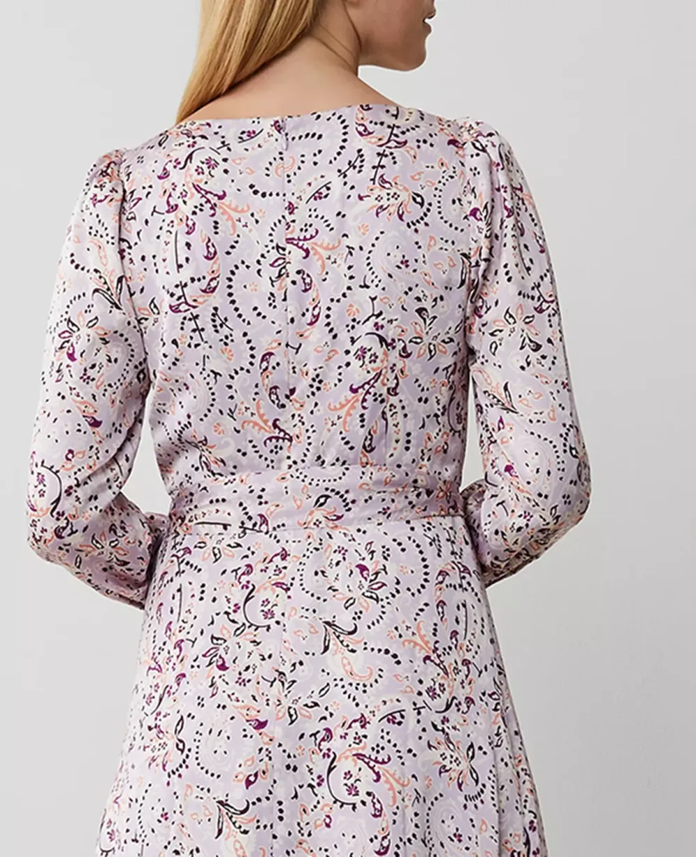 Floral Puff Shoulder Belted Flare Dress