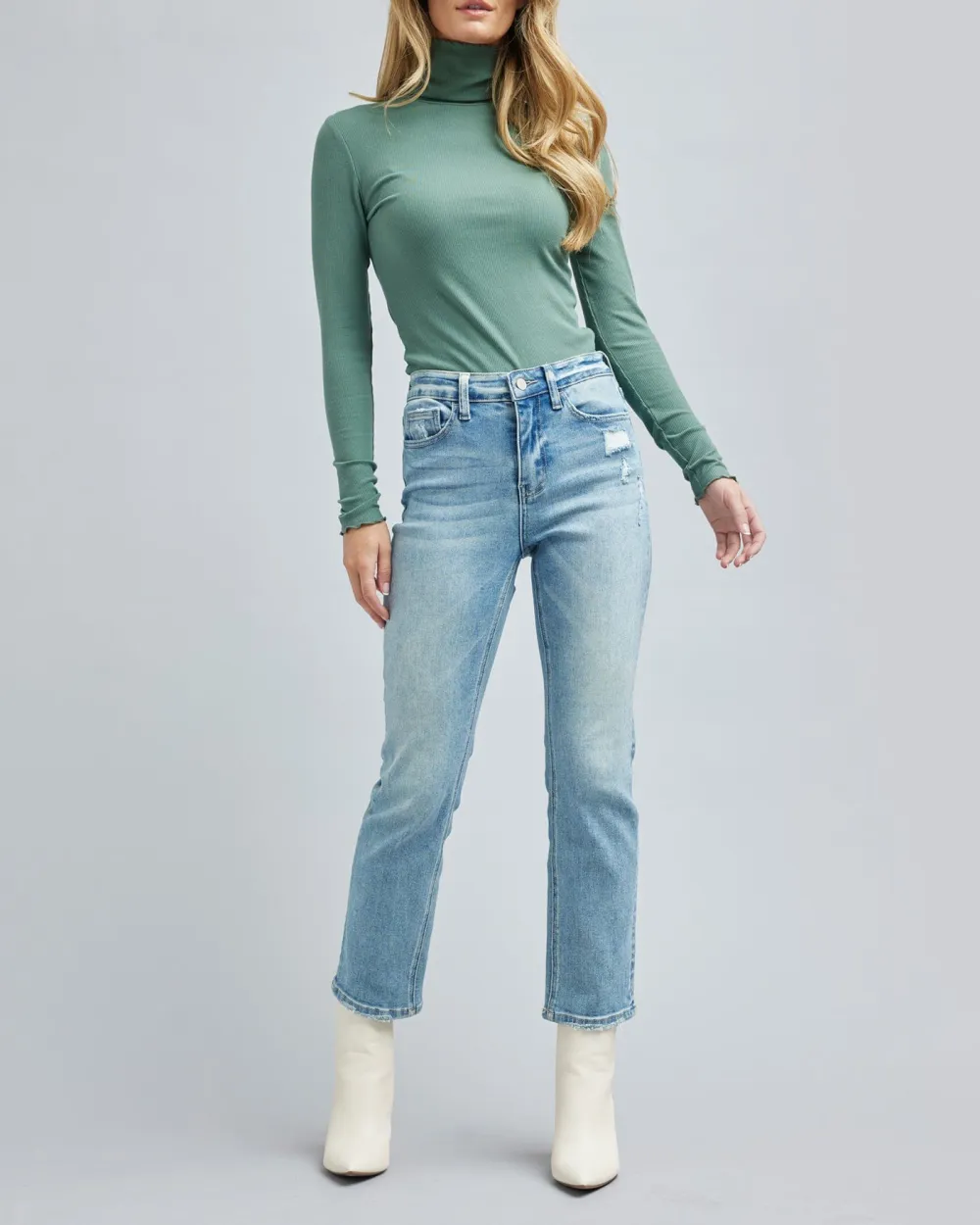 High Rise Slim Straight Jean