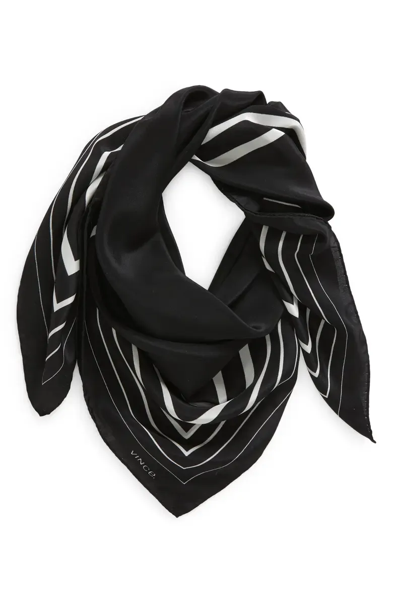 Graduated Stripe Silk Scarf