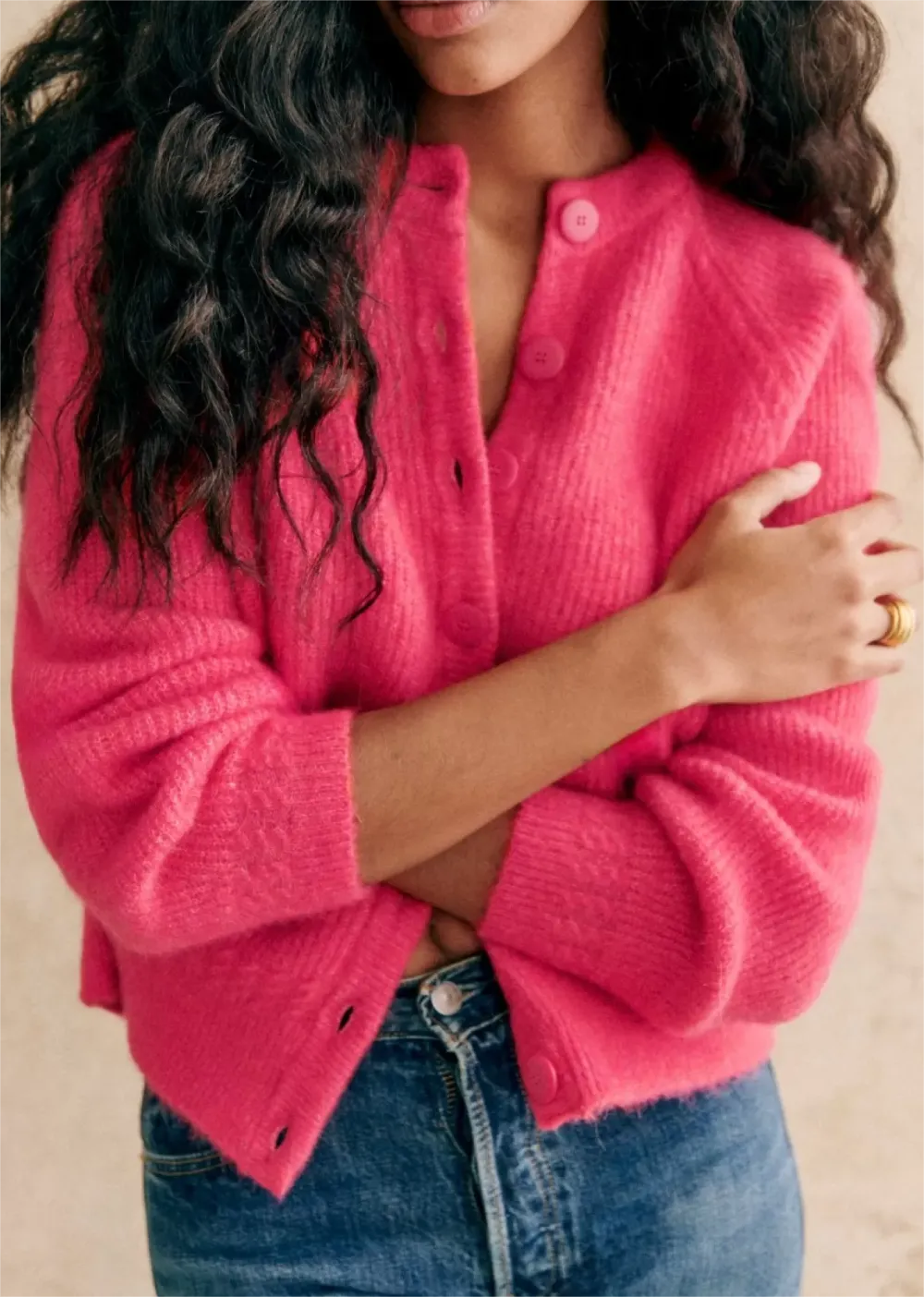 Casual Style Cardigan Knitwear