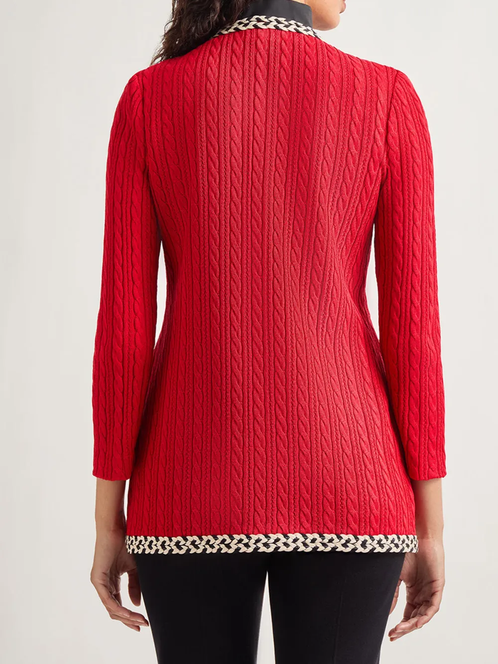 Color Blocking Long Sleeved Round Neck Jacket