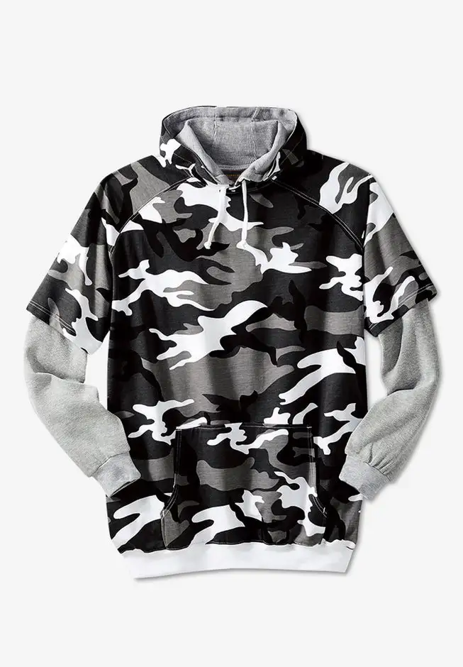 Thermal-Lined Layered Look Hoodie