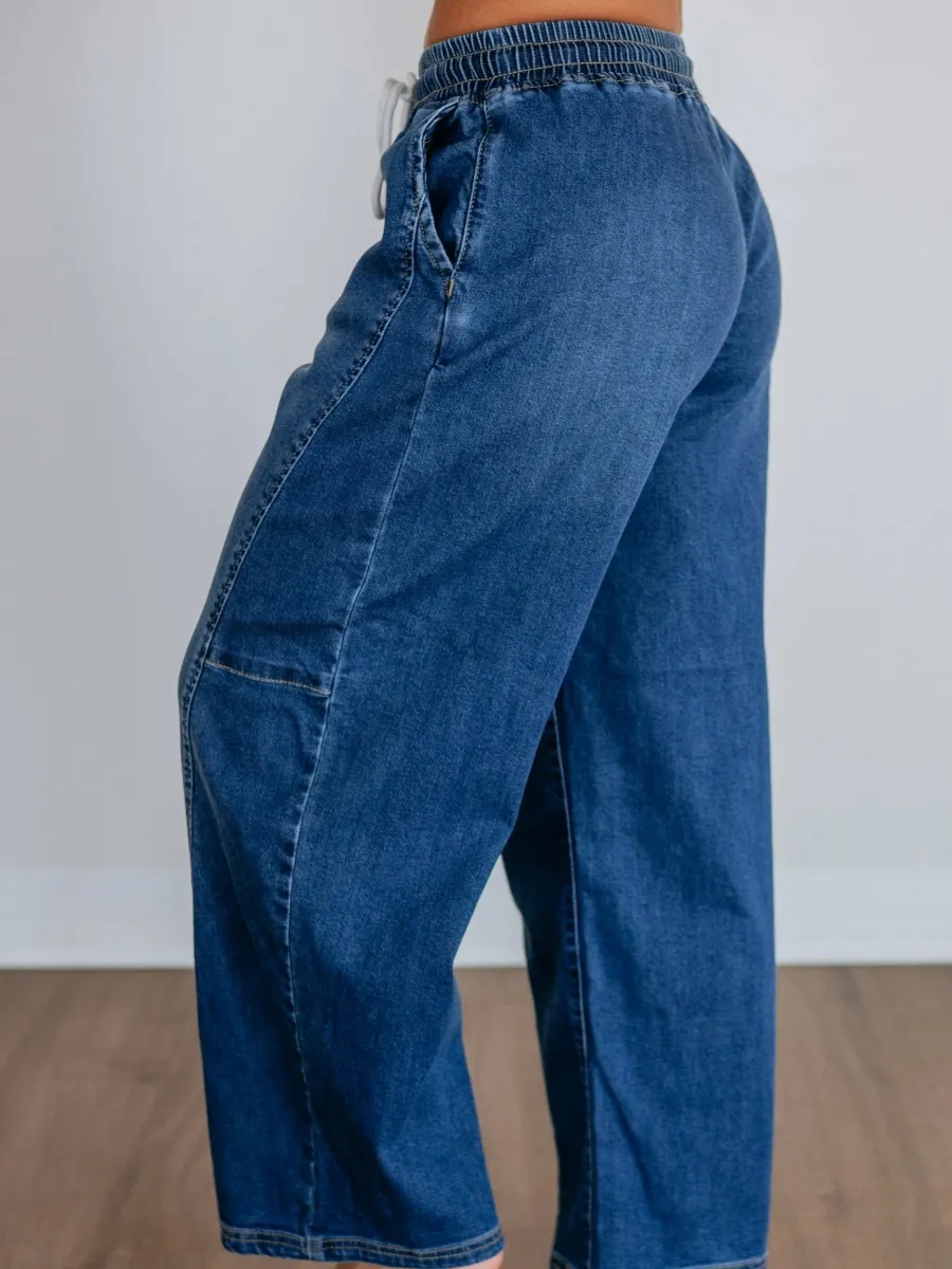 Relaxed Fit Denim Joggers