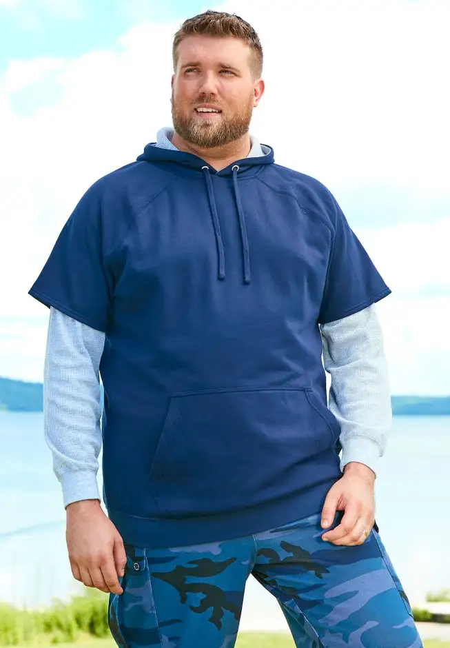 Thermal-Lined Layered Look Hoodie