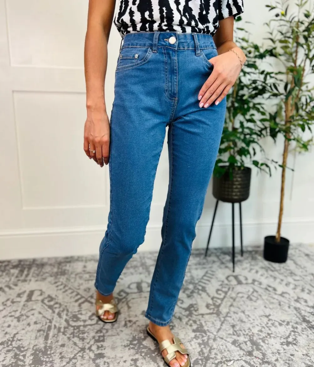 Light Blue Denim Slim Leg Jeans