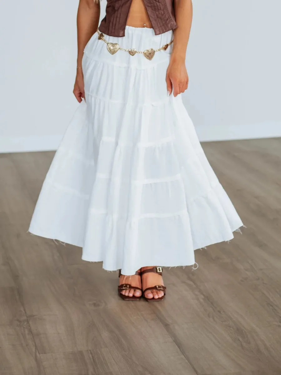 Casual Tiered Maxi Skirt