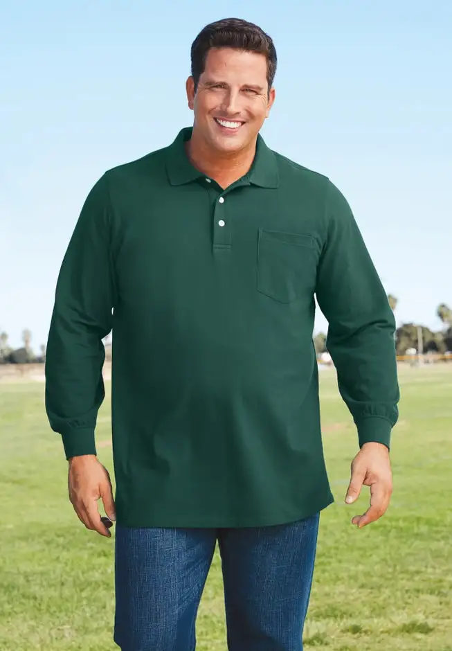 Long-Sleeve Shrink-Less™ Cotton Polo