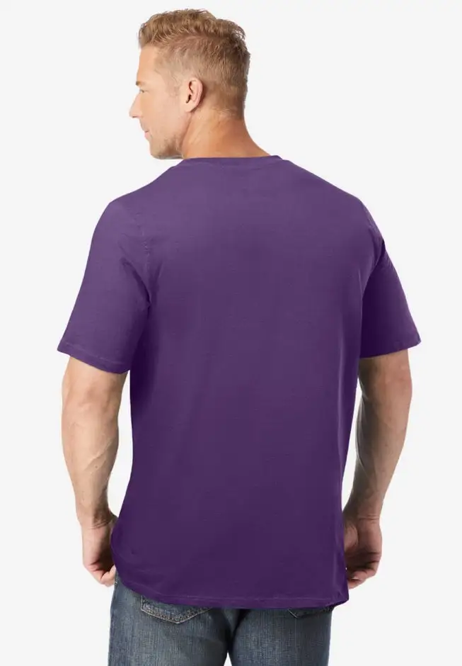 Shrink-Less Lightweight Longer-Length V-neck T-shirt