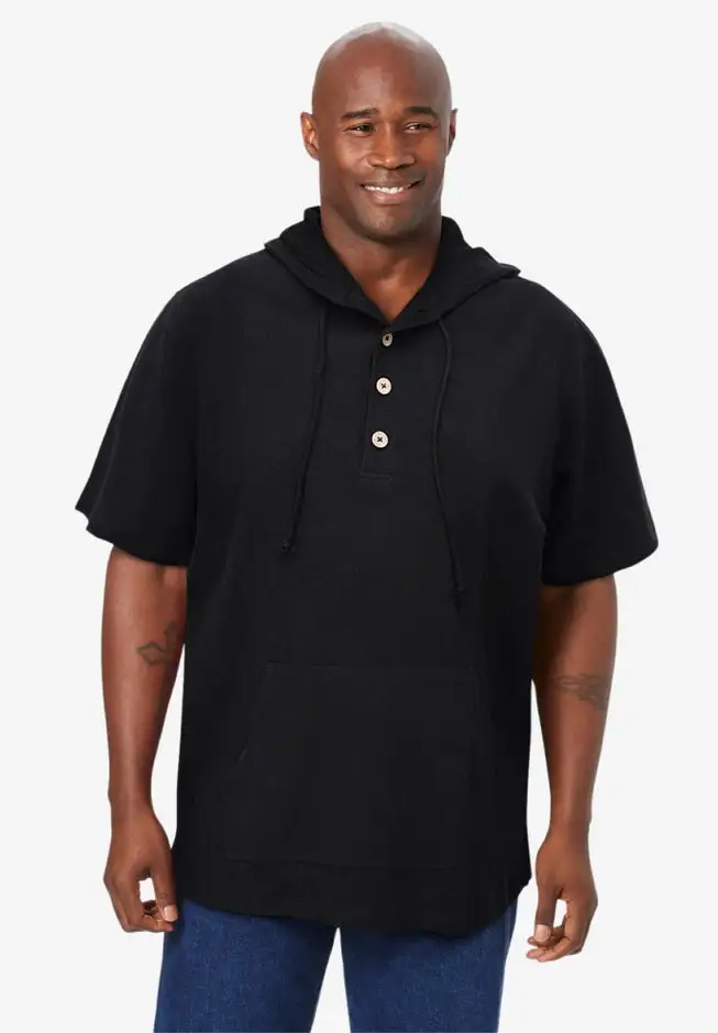 Gauze Short-Sleeve Hoodie