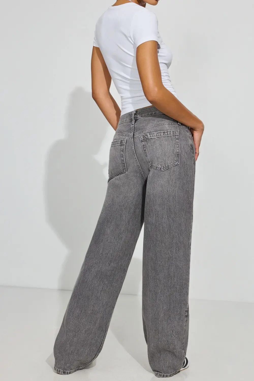 Low Rise Baggy Grey Jeans
