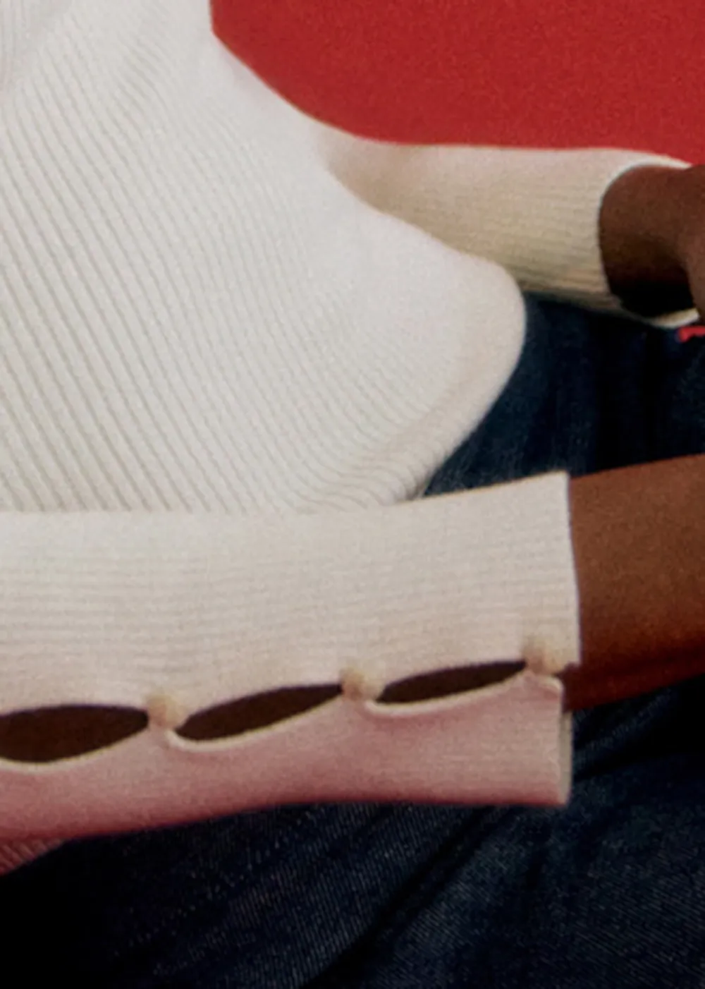 Long Sleeve Crew Neck Wool And Cotton Knit Bodysuit