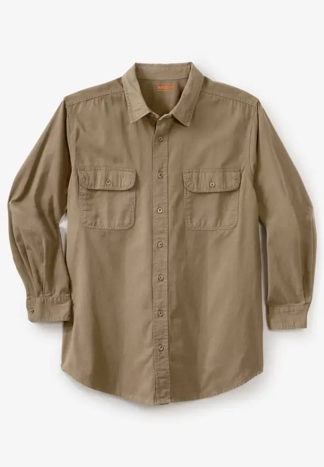 Long Sleeve Denim and Twill Shirt