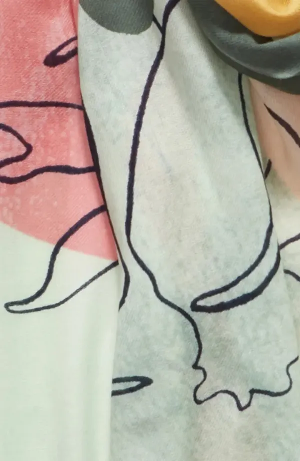 Printed Wool & Cashmere Wrap Scarf