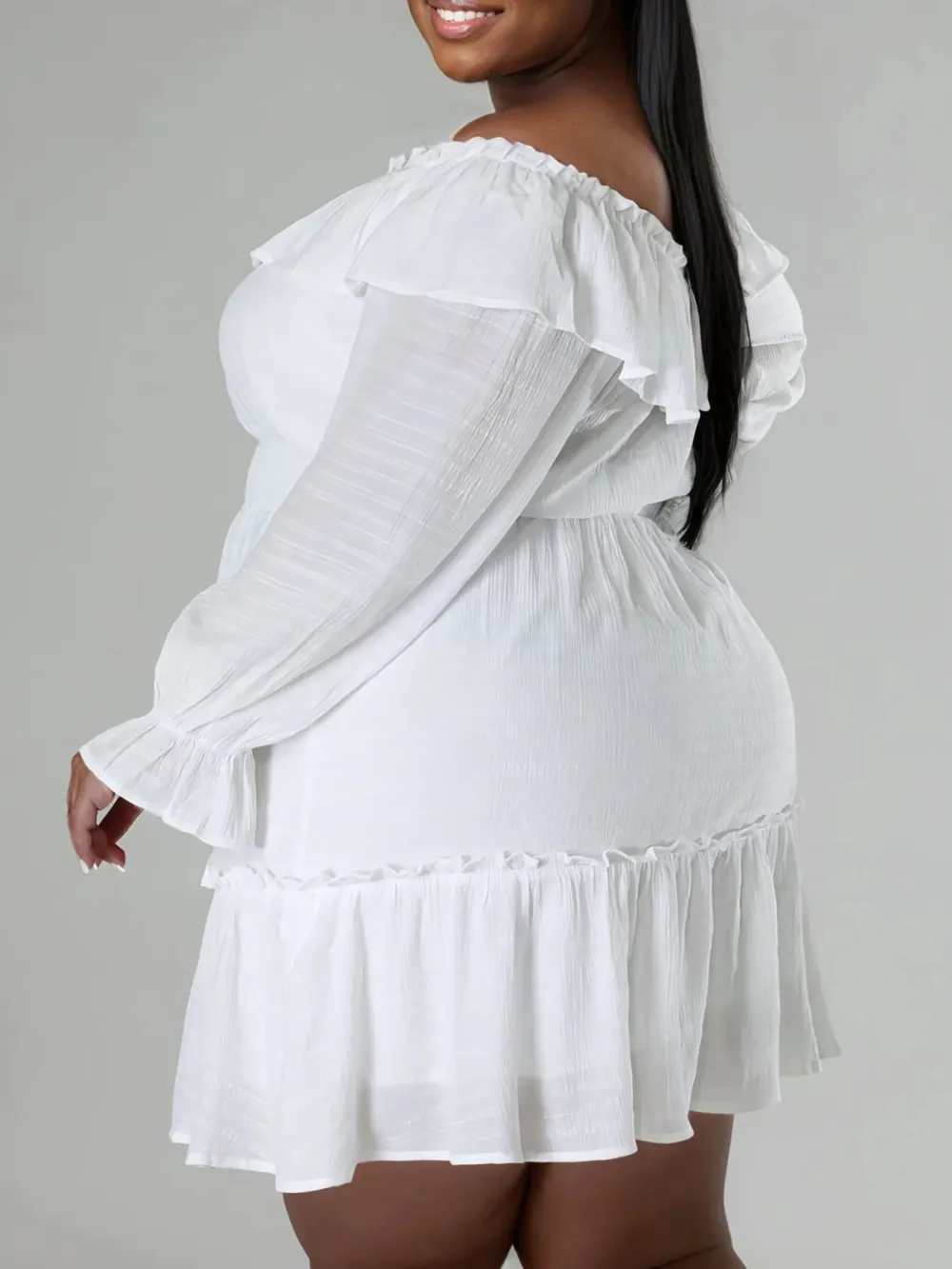 Straight Neck Tie Front Dress