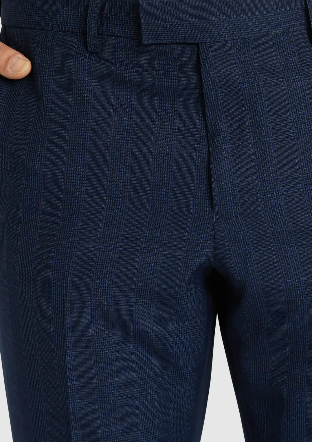 MODERN-FIT FLEX PLAID WOOL SUIT PANTS