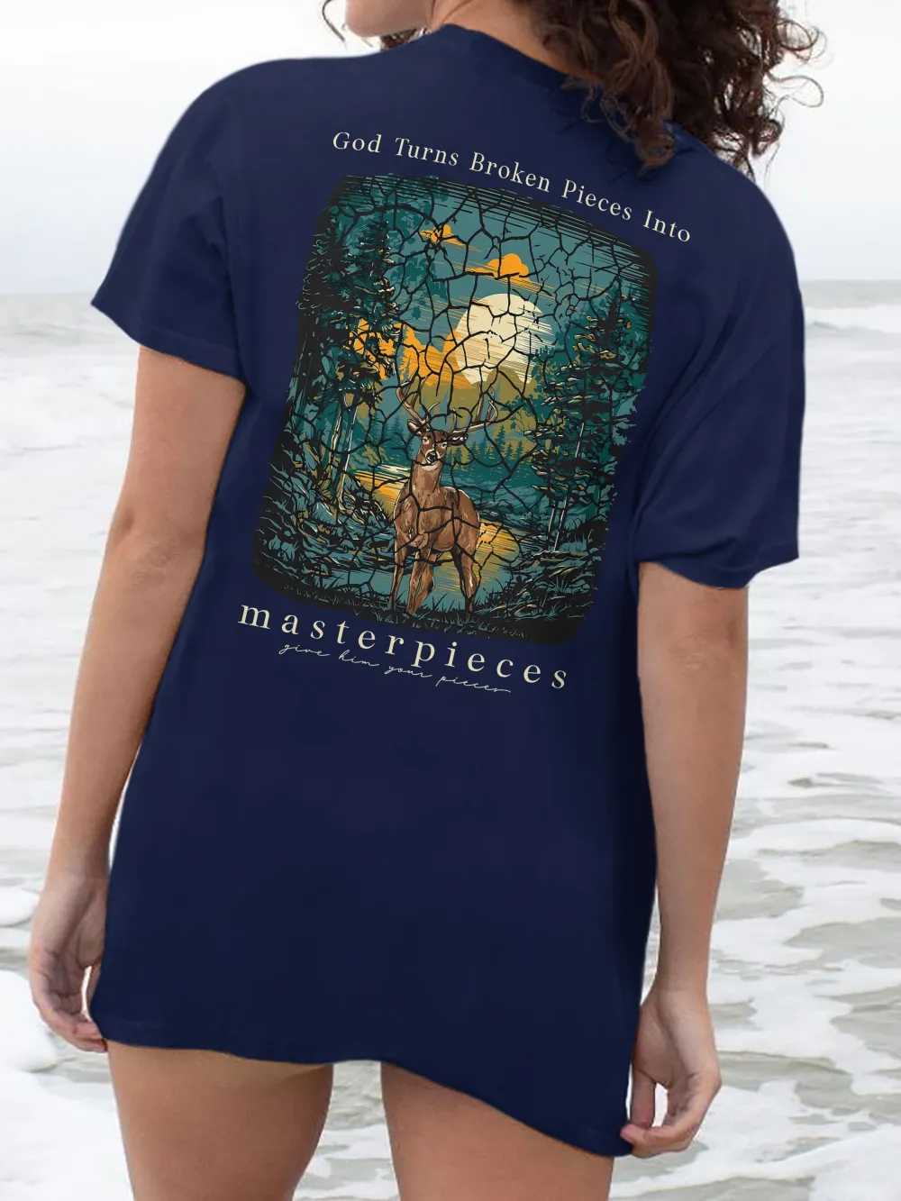 Beach Sunset Back Printed Tee