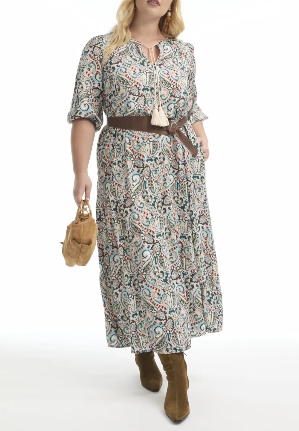 Printed V-Neck Dress