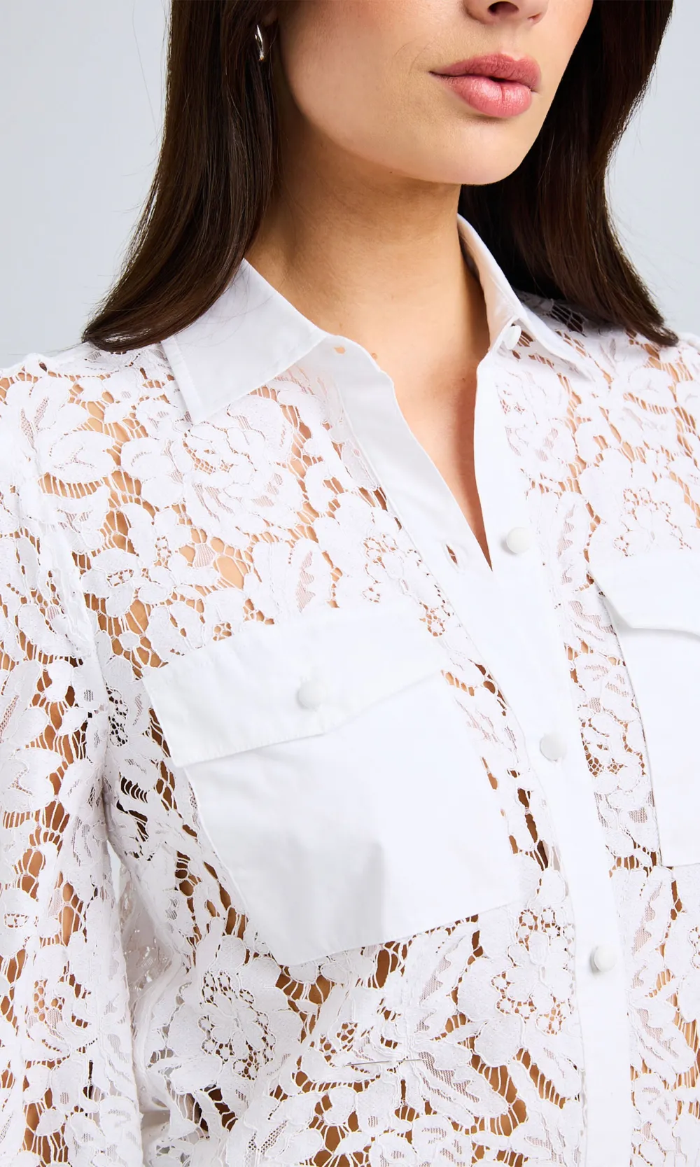White Poplin Lace Shirt