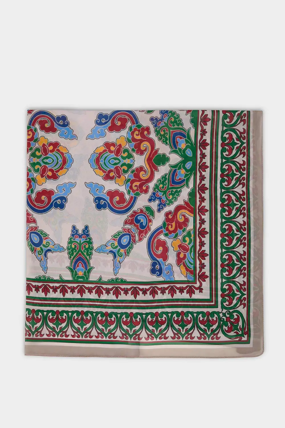 Retro Tribal Print Silk Scarf