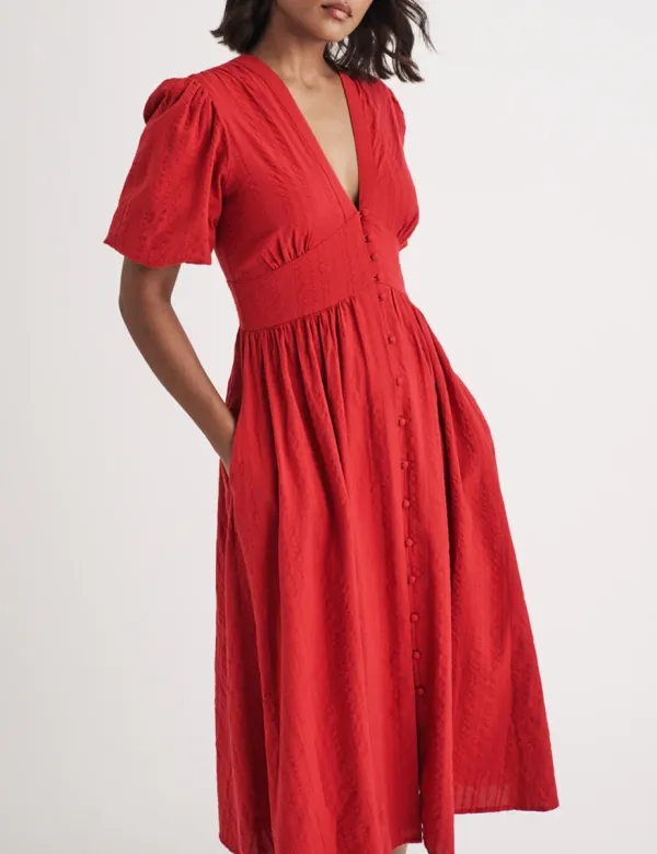 Red Starlight Midi Dress