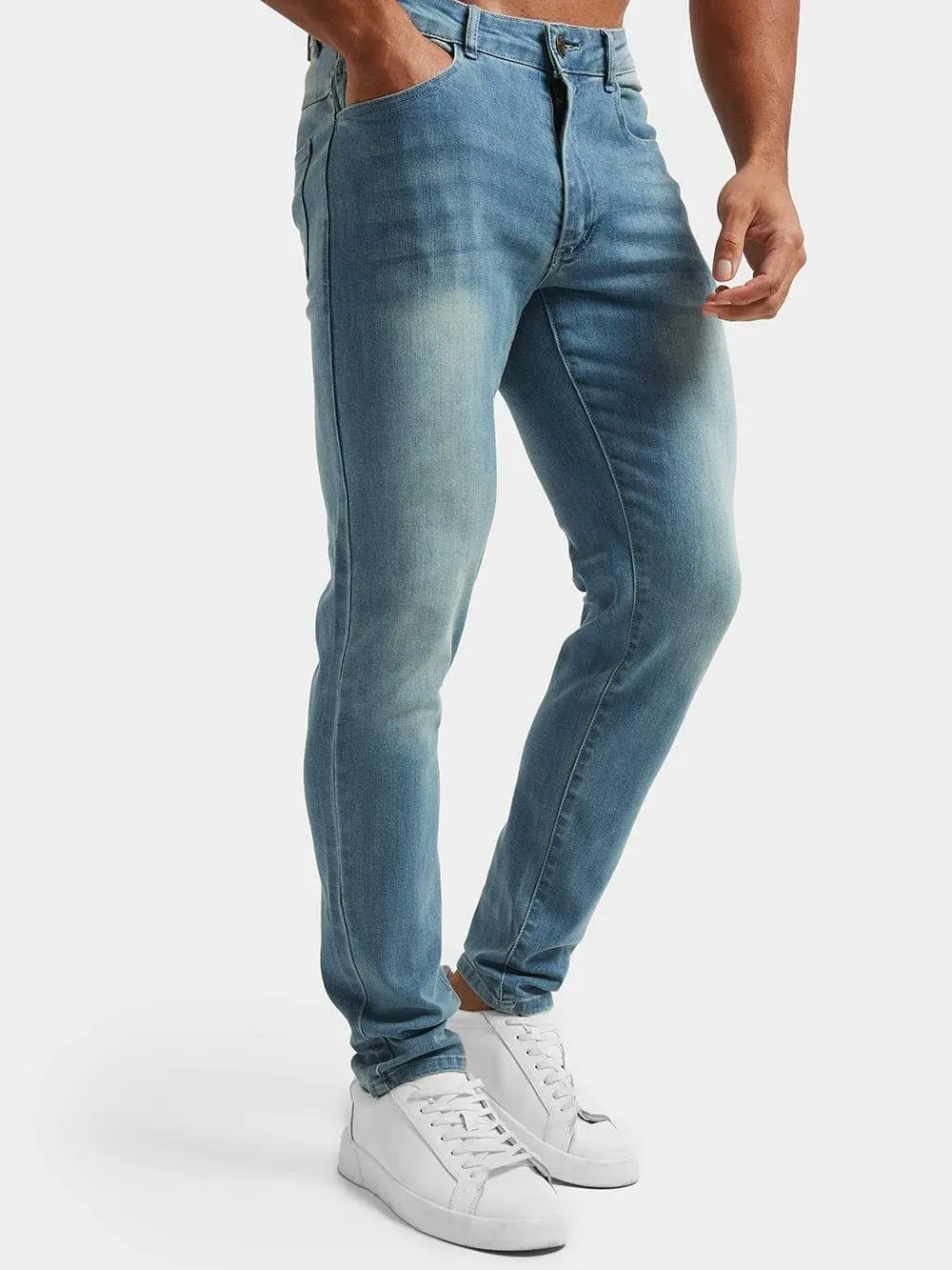 Light Blue Casual Daily Athletic Jeans
