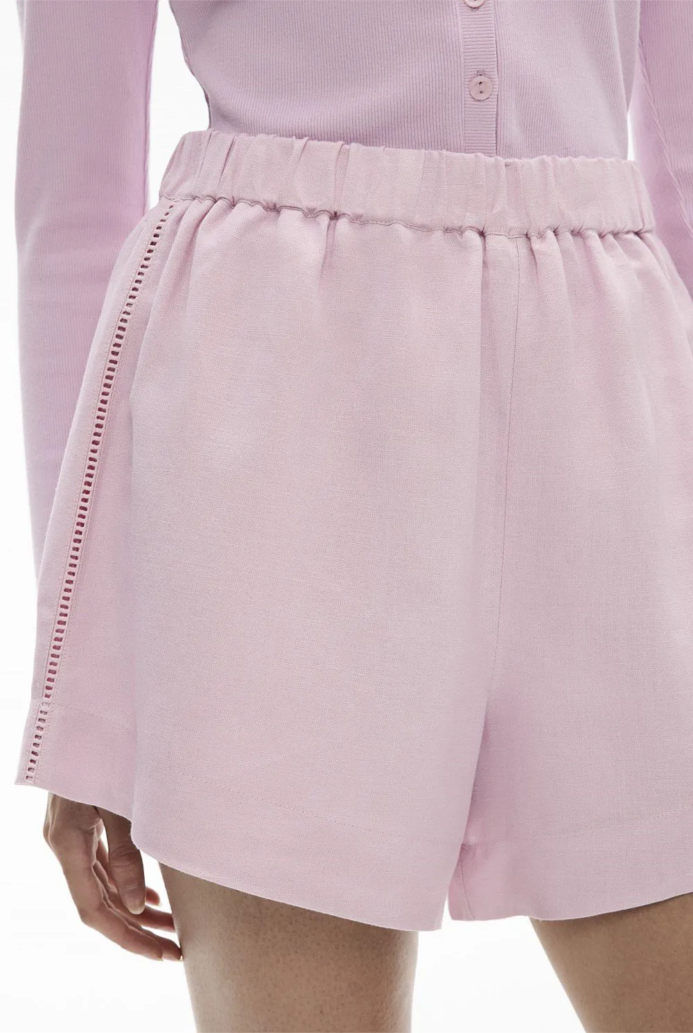 White Loose Wide-Leg Shorts