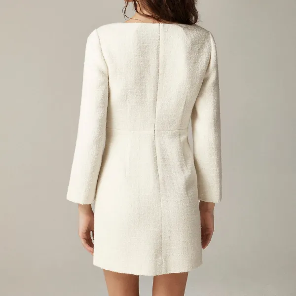 Tweed Pencil Long Sleeve Mini Dresses