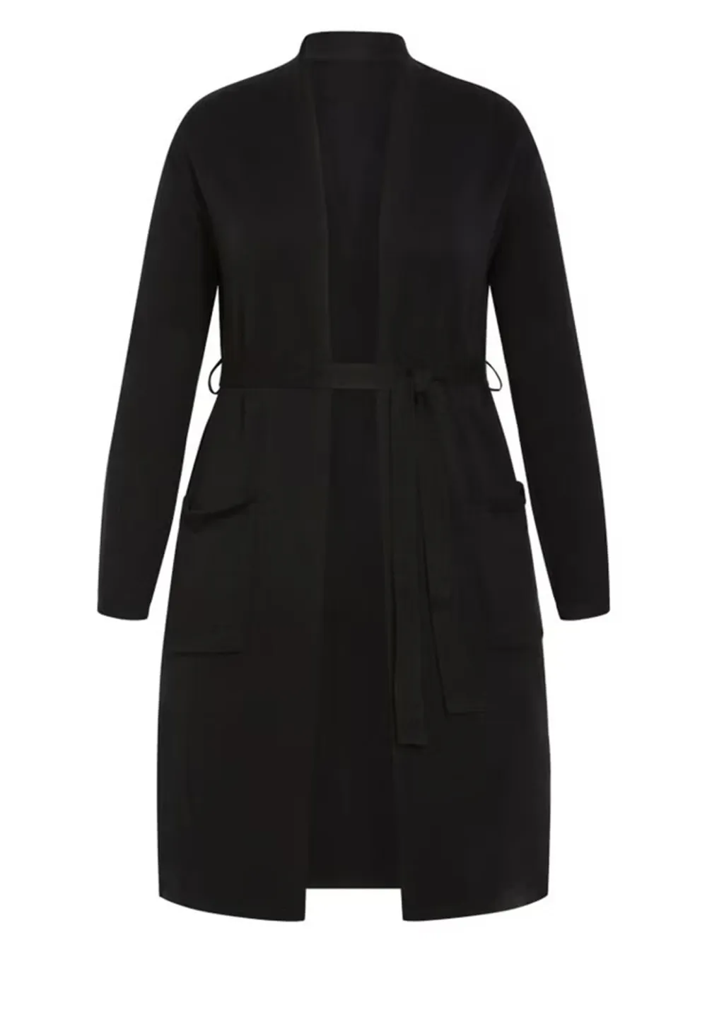 Medium To Long Solid Color Cardigan