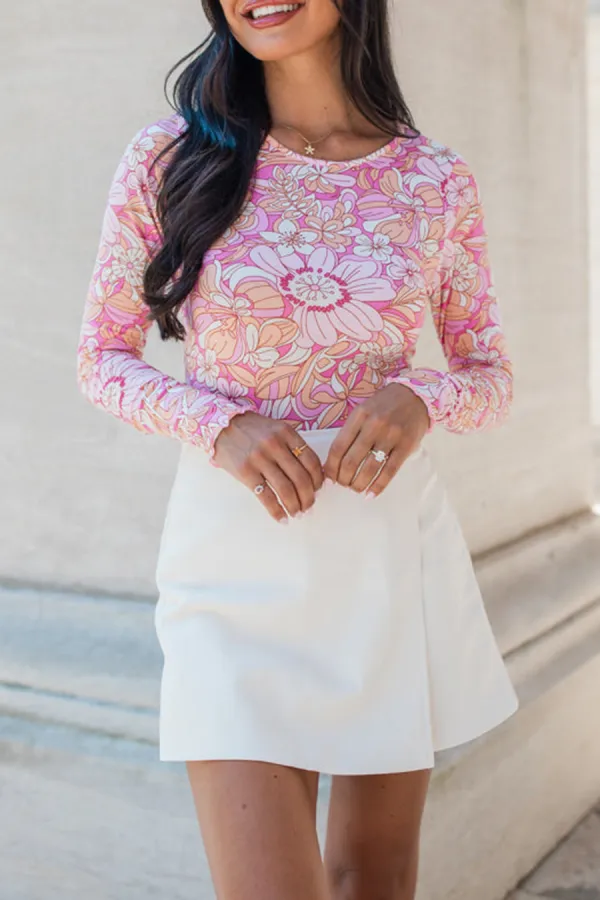 Pink Multi Printed Long Sleeve Bodysuit