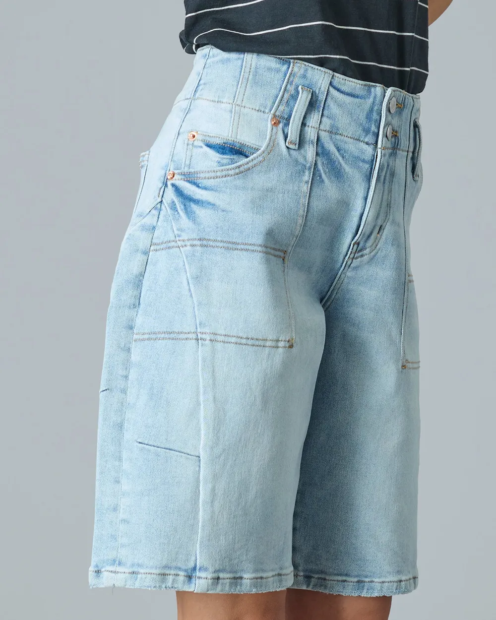 Light Blue Denim Bermudas