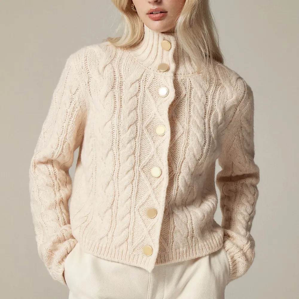 Cable-Knit Turtleneck Cardigans